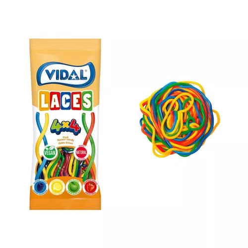 Sokszínű gumicukor 4x4 laces Vidal 85g
