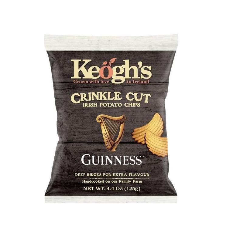 Keogh's Crinkle Cut Guinness Irish Potato Chips Ír Guinness ízű hullámos burgonyachips 125g