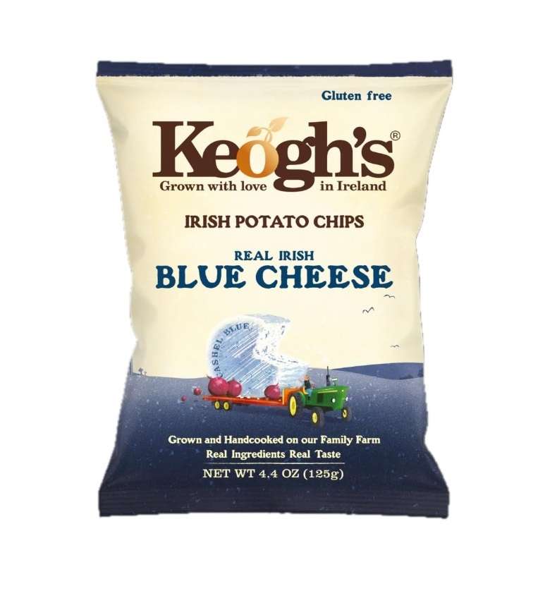 Keogh's Irish Potato Chips Blue Cheese and Caramelized Onion Kéksajt és Karamellizált Hagyma ízű burgonyachips 125g