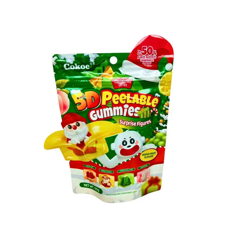 Cokoc 5d gumm gumos mixte mixte de Crăciun mixt fruct gust gumă zahăr 60g