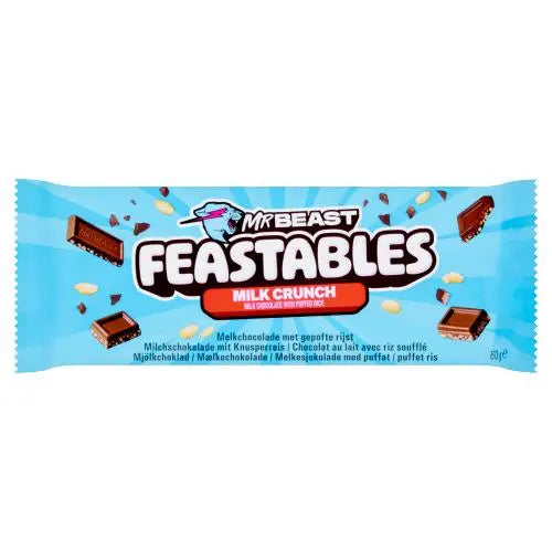 Mrbeast Feastables Milk Crunch puffed rice crunchy chocolate 60g