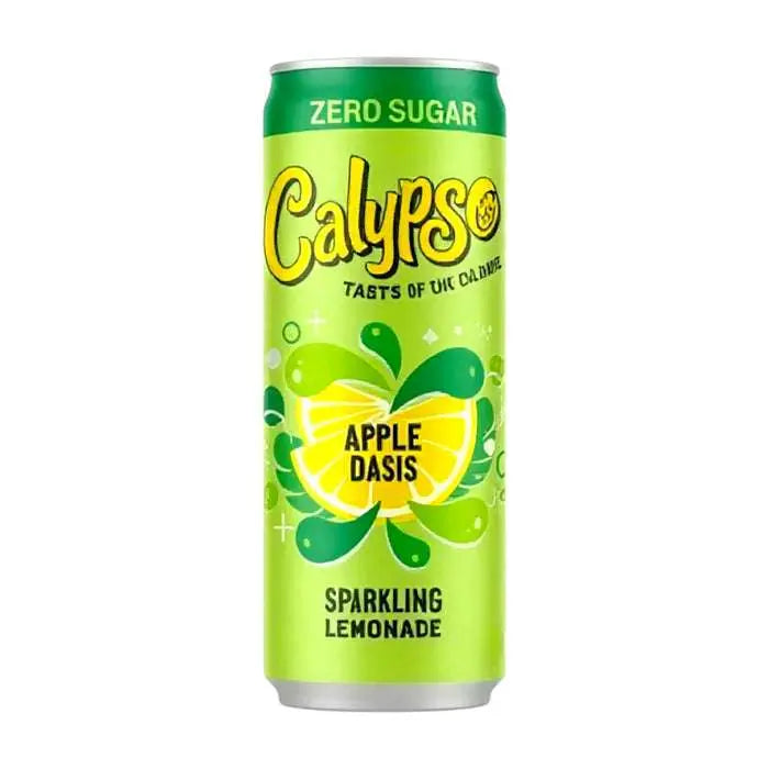 Calypso Apple Oasis Zero Sugar alma ízű szénsavas cukormentes limonádé 330ml DRS