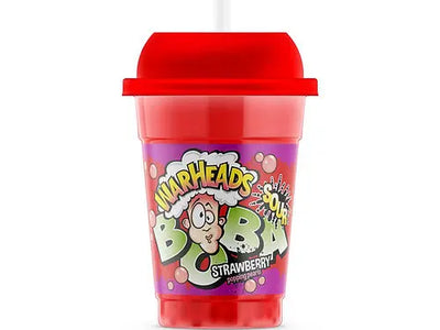 Warheads Boba savanyú epres ital pattogó cukros boba gyöngyökkel 400ml