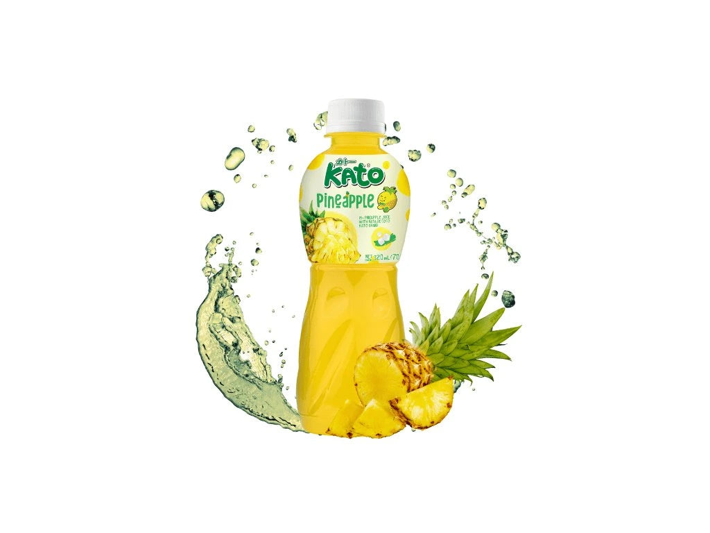 Kato Pineapple juice with coconut jelly pieces 320ml Thai