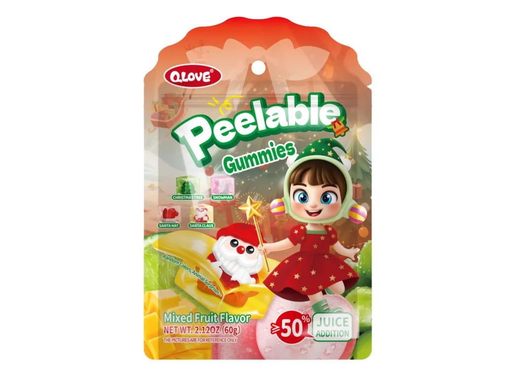 Hámozható karácsonyi 3D gumicukor Qlove peelable Christmas gummies 60g