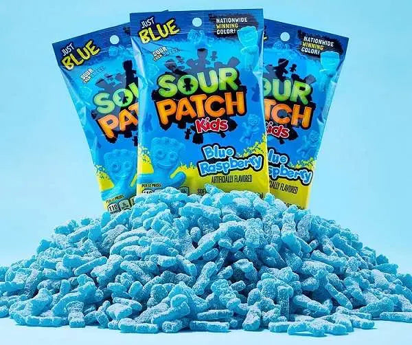 Sour Patch Kids Blue Raspberry kék málnás savanyú gumicukor 102g