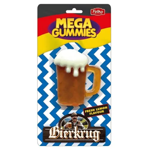 Mega Gummies German Beer sörös korsó formájú citromos óriás gumicukor 120g