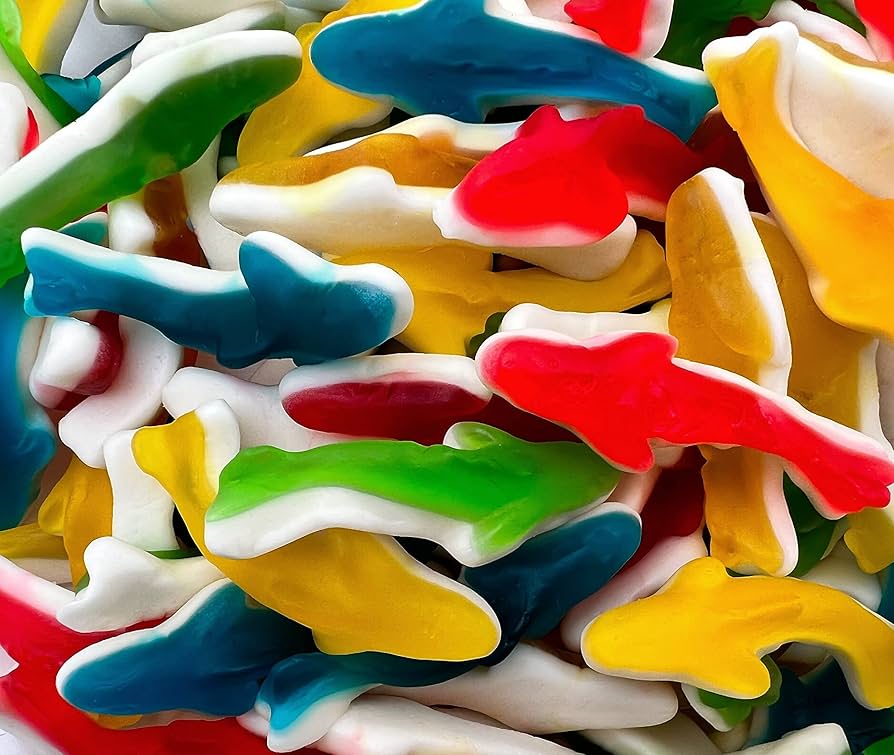 Színes mini cápa gumicukor 1kg