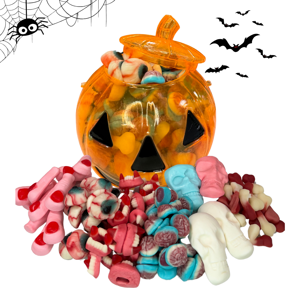Halloween Mix Tök alakú zárható dobozban 1000g