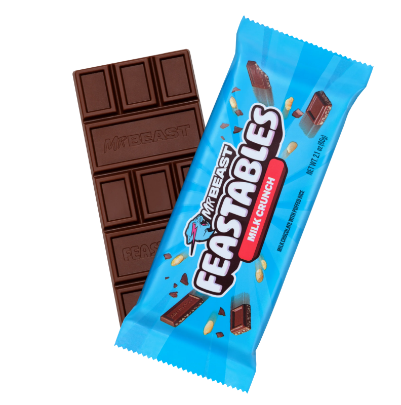 MrBeast Feastables Milk Crunch Chocolate Bar 60g USA - 🍭CandyDaddy🍬