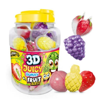 Johny Bee 3D Juicy Gummy Fruit - Giant stuffed gum sugar 18g