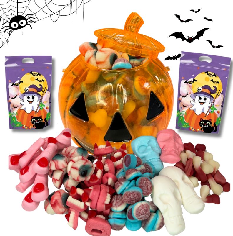 Halloween Mix Tök alakú zárható dobozban 1000g
