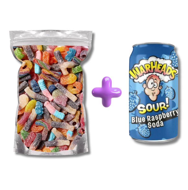 Savanyú Gumicukor mix 1kg + Random Warheads Extra Savanyú üdítő