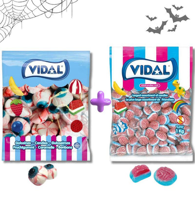 Töltött agy gumicukor + Véres szemgolyó Halloween Duó Pack 2x1kg