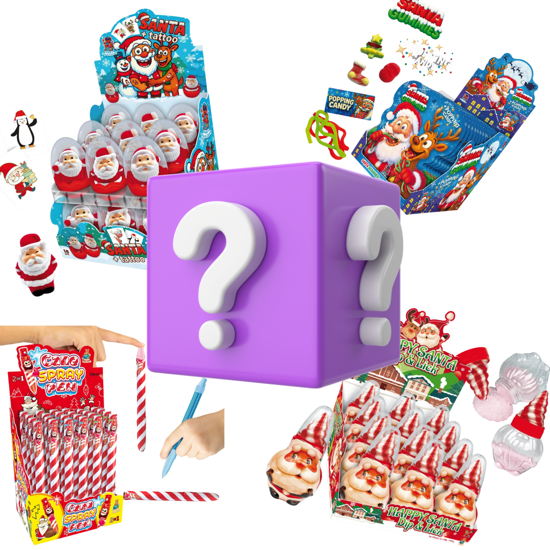 Karácsonyi játékos édesség mystery box NAGY