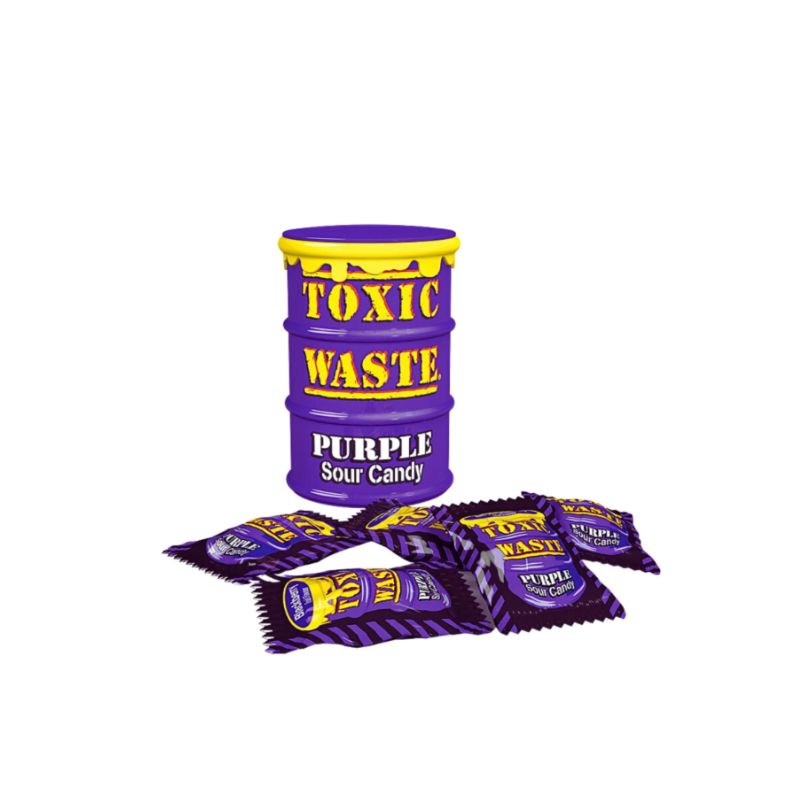 Toxic Waste Purple Sour Candy Drum 42g - Extra savanyú cukorkák - 🍭CandyDaddy🍬