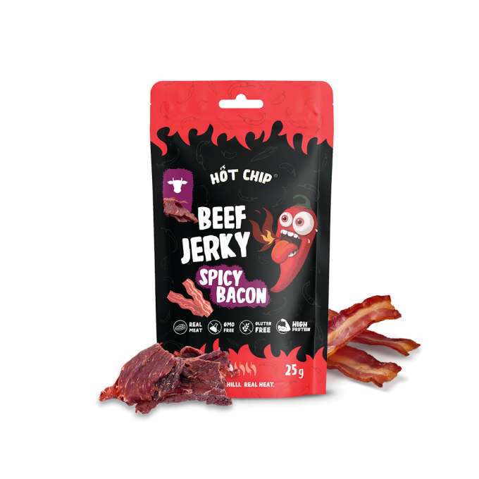 Hot Chip Beef Jerky Chili and bacon 25g