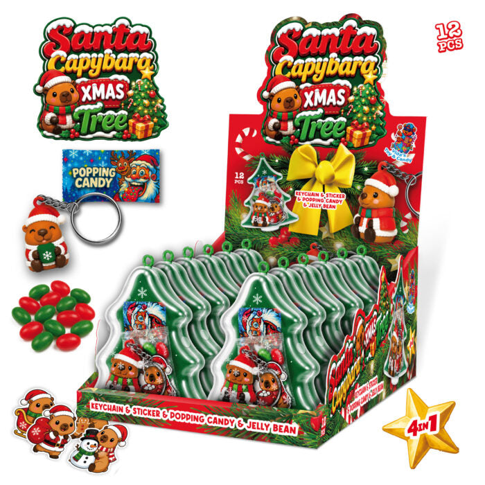 Mikulás capybara cukorkával - Santa Capybara Xmas Tree 20g