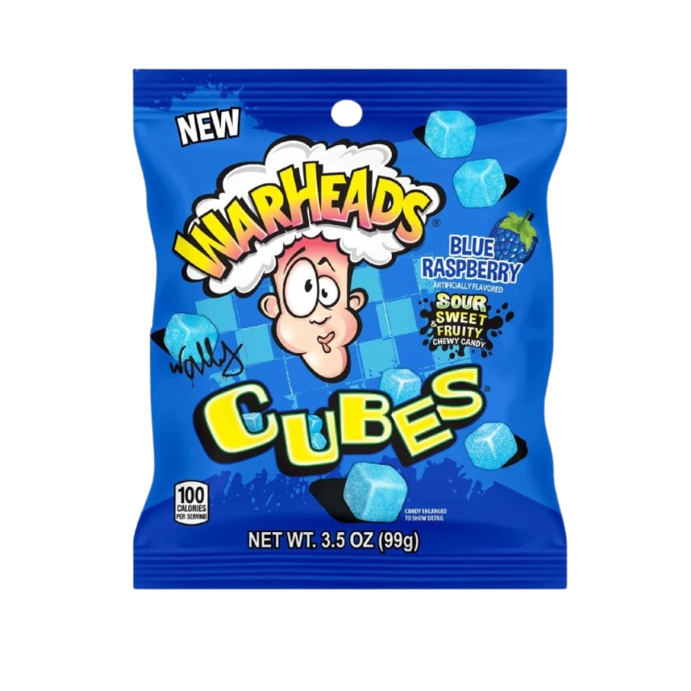 Warheads Value Blue Raspberry Cubes 99g