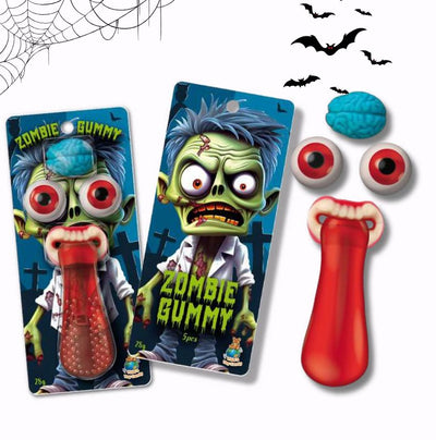 Zombie Gummy – Agy, Szem és Száj Formájú Halloween Gumicukor 28g