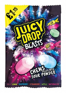 Bazooka Juicy Drop Blasts savanyú töltött cukorka 120g