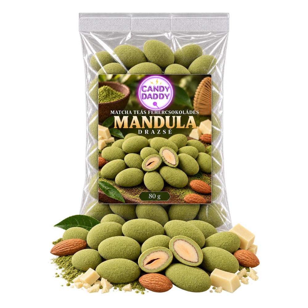 Matcha Teás Fehércsokoládés Mandula Drazsé 80g