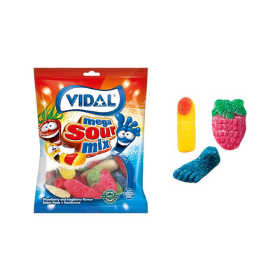 Vidal Mega Sour Mix 90g - Sour Gum Sugar Mix