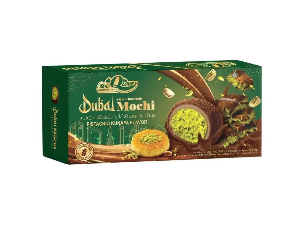 QLove Dubai Csokoládés Pisztáciás Kunafa Mochi Deluxe 45g