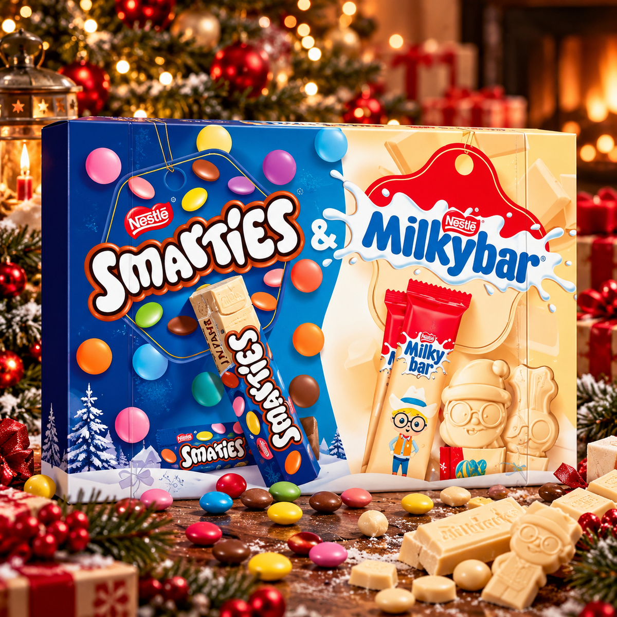 Nestle Smarties Milkybar karácsonyi csokoládé válogatás box 116g