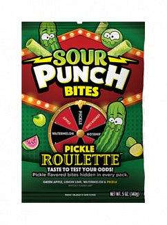 Sour Punch Bites Pickle Roulette savanyĂș uborka gumicukor roulette 142g