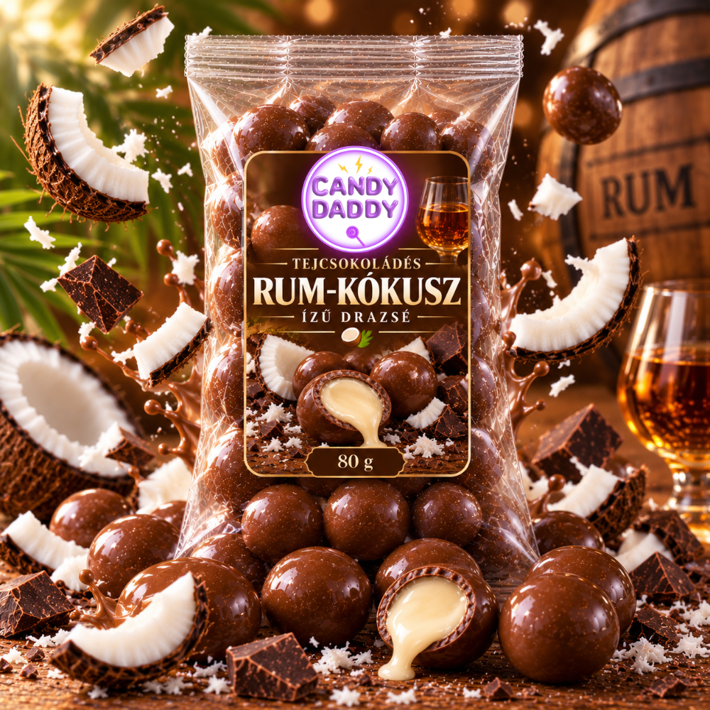 White chocolate rum -coconut dragee 100g - alcoholic