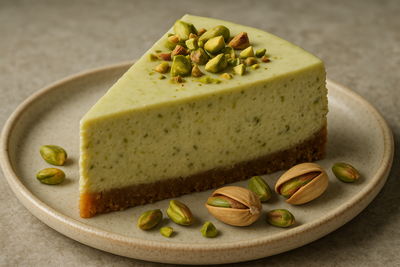 🍰 Pisztáciás sajttorta recept – sütés nélkül