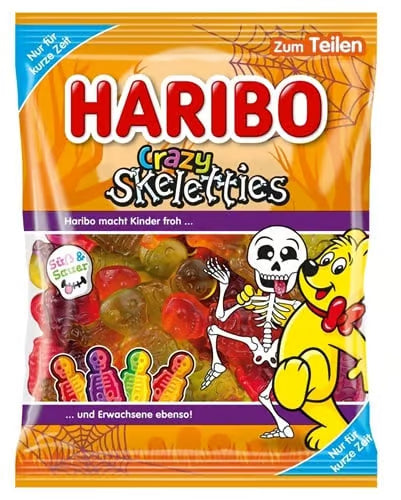Haribo Crazy Skeletties csontváz gumicukor 160g
