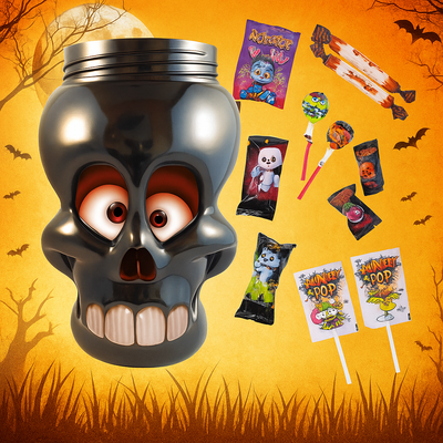 Halloween cukorkaválogatás koponyában 220g