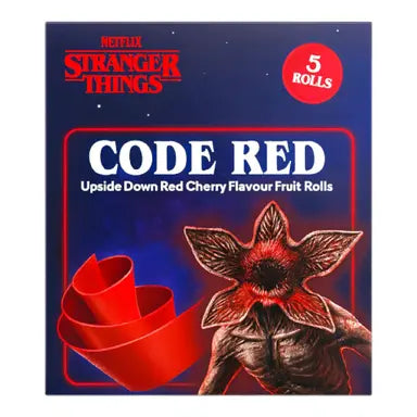 Stranger Things 5db-os Code Red Fruit Rollers cseresznye ízű felcsavarható gumicukor 60g
