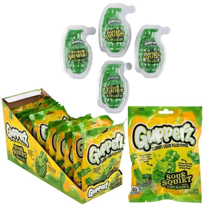 Gupperz Sour Squirt Grenades napuštěné gumi bonbony 72g