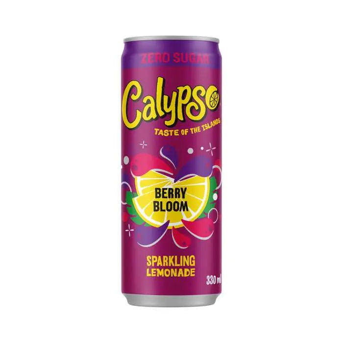 Calypso Berry Bloom Zero Sugar bogyós gyümölcs ízű szénsavas cukormentes limonádé 330ml DRS