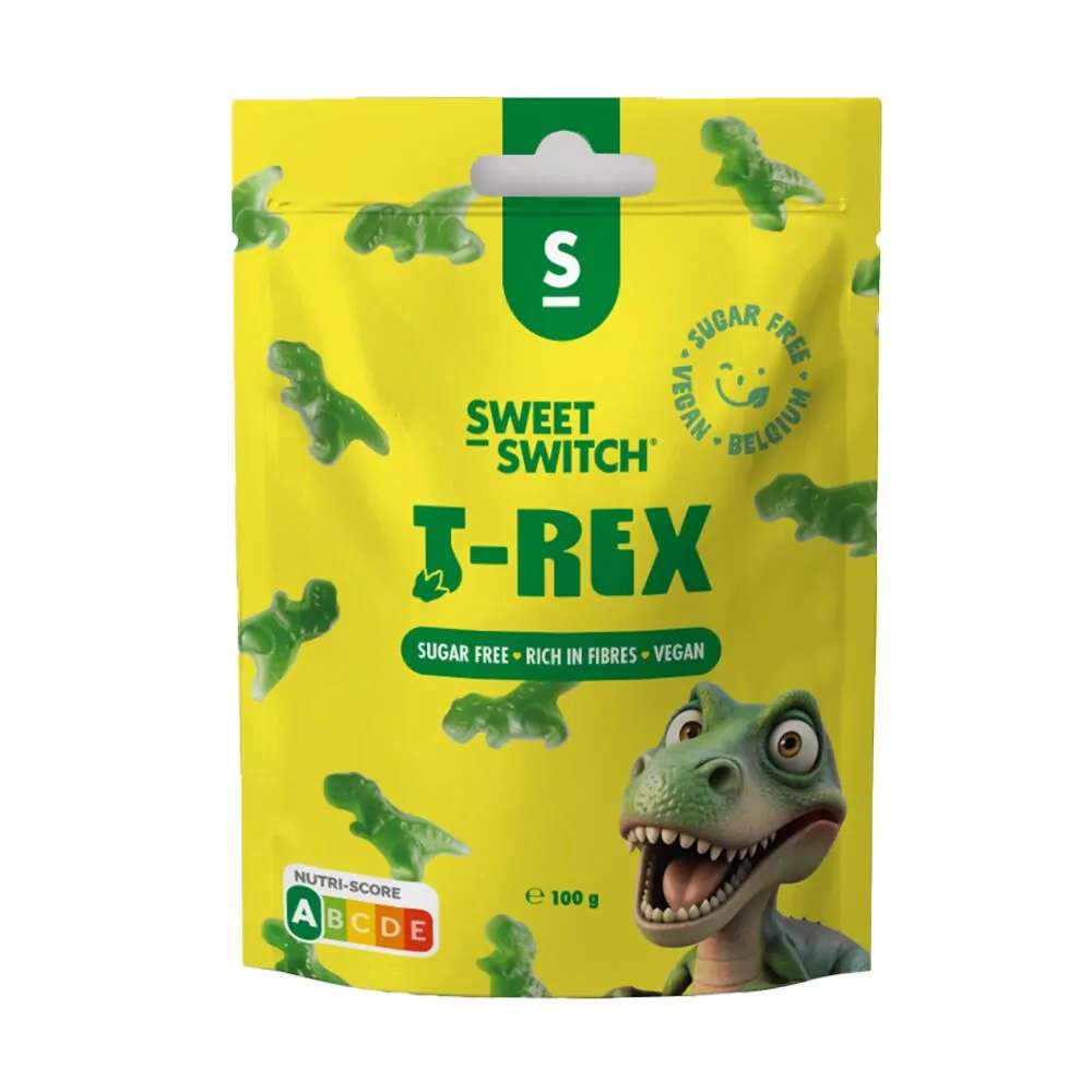 Sweet-Switch T-Rex alakú cukormentes gumicukor 100g