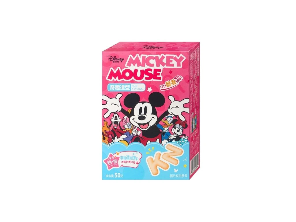 Binqi & Disney Mickey Milk Letters Shaped Cookies - betű alakú kekszek50g