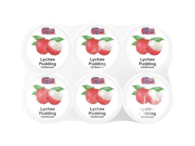 Rico Lychee Pudding With Nata De Coco (6x65g)  licsi puding kókusz zselével
