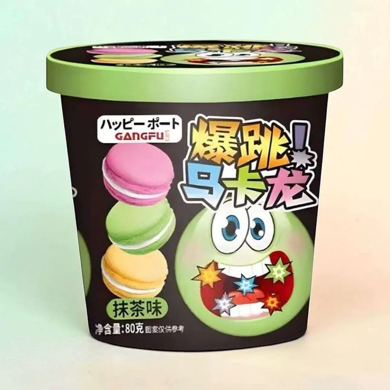 Matcha Popping Candy matcha ízű macaron robbanócukorral 80g