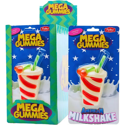 Mega Gummy American Milkshake strawberry flavor giant gum sugar 120g