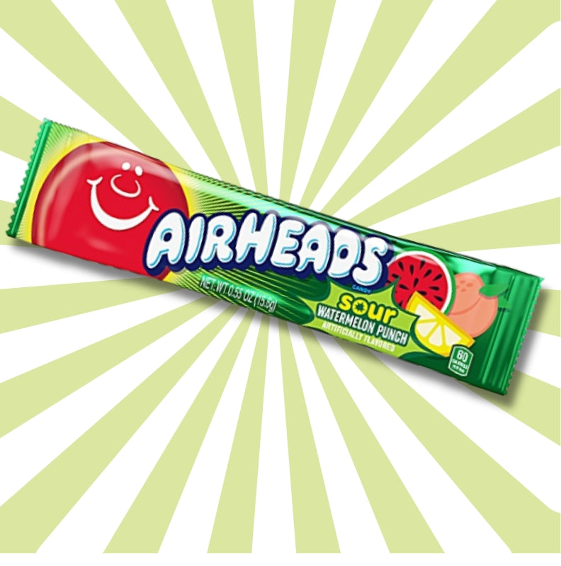 Airheads Bar Sour Watermelon Punch savanyú Dinnyés olvadós rágó 16g