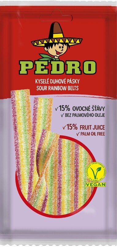 Extra savanyú szivárvány szíj gumicukor Pedro 80g
