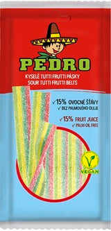 Extra Sour Tutti Frutti Strap Gummy Candy Pedro 80g