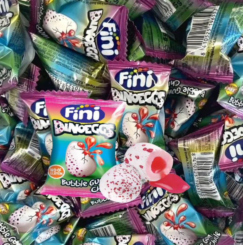 Dínó Tojás Gyümölcs Ízű Töltelékkel Töltött Rágógumi