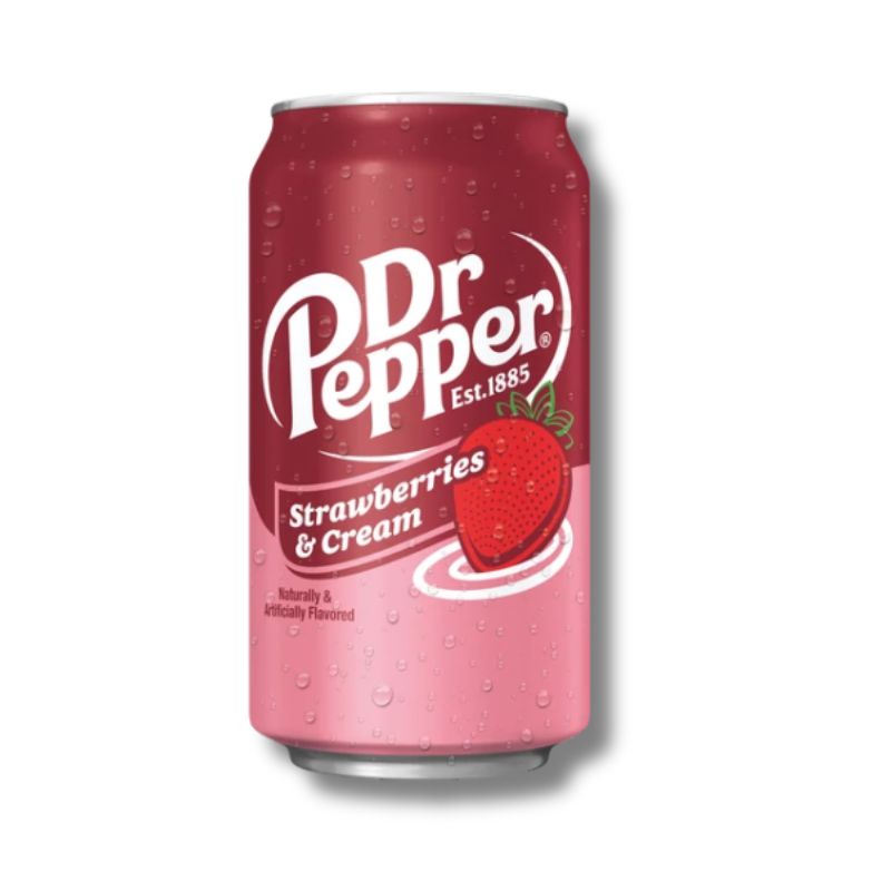 Dr Pepper Strawberries & Cream 355ml USA - eper krém