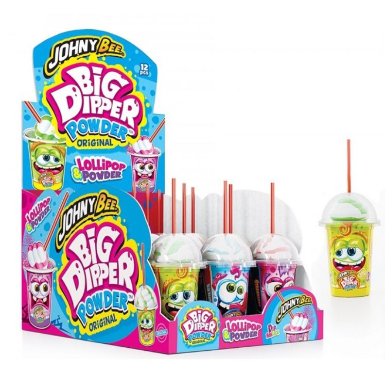 Johny Bee Big Dipper Powder - Mártogatós nyalóka 47g