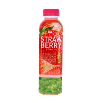 Epres aloe vera ital 500 ml - OKF Strawberry Fruit Juice With Aloe 500ml - 🍭CandyDaddy🍬