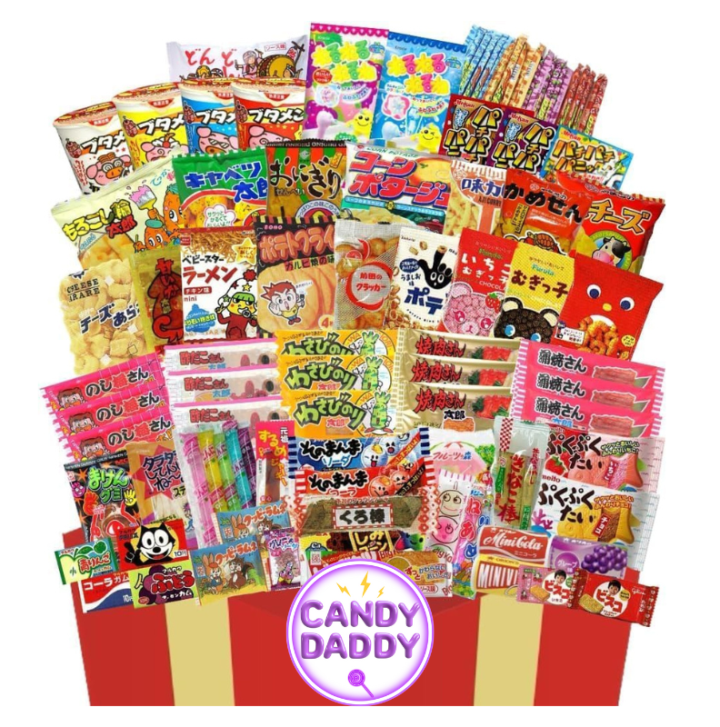 50 sztuk słodkości japońsko-chińskich, wybór przekąsek